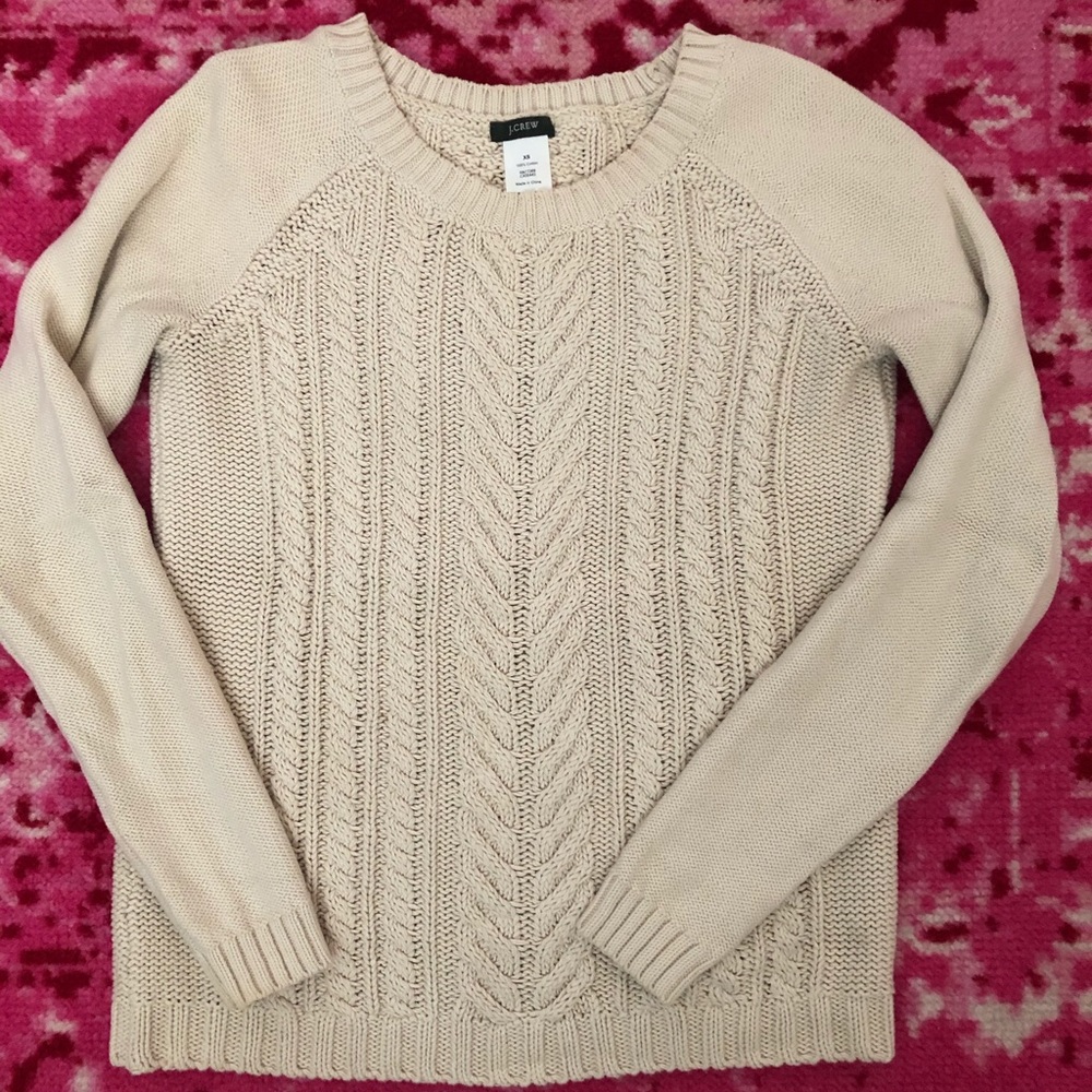 J crew cable sweater